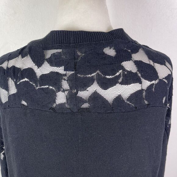 American Eagle Black Womens Cropped Cardigan Lightweight XL Lace Fairygrunge Y2K - Picture 7 of 12